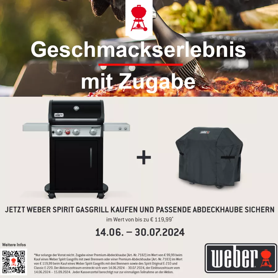 Weber Spirit Summer Sale - gratis Abdeckhaube sichern