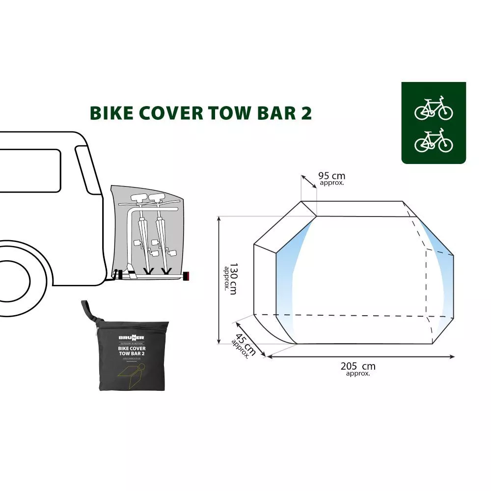 Fahrradschutzhülle Brunner Bike Cover Tow Bar für 2 Fahrräder