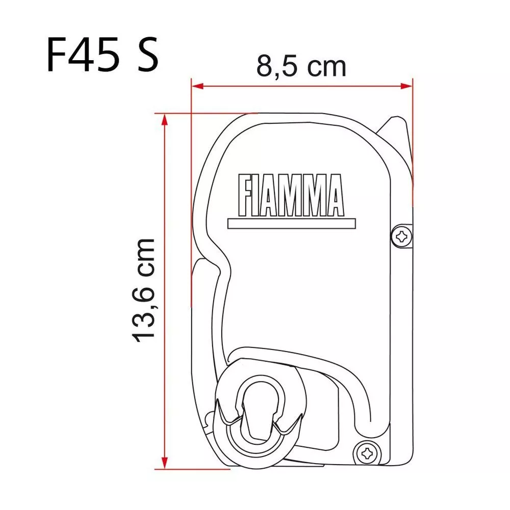 Wandmarkise Fiamma F45S 350, Tuch: royal grey, Gehäuse: titanium