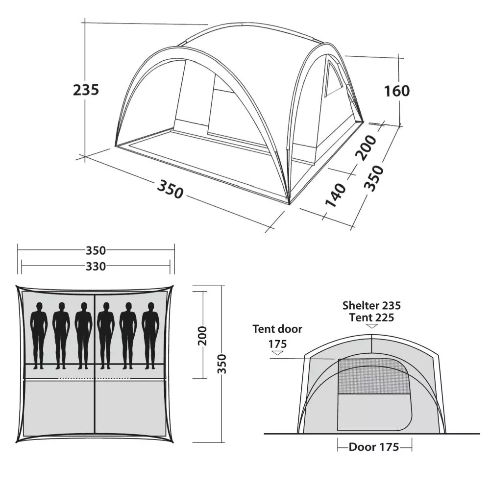 6 Camp Personen Camp Easy Shelter Pavillon-Zelt für