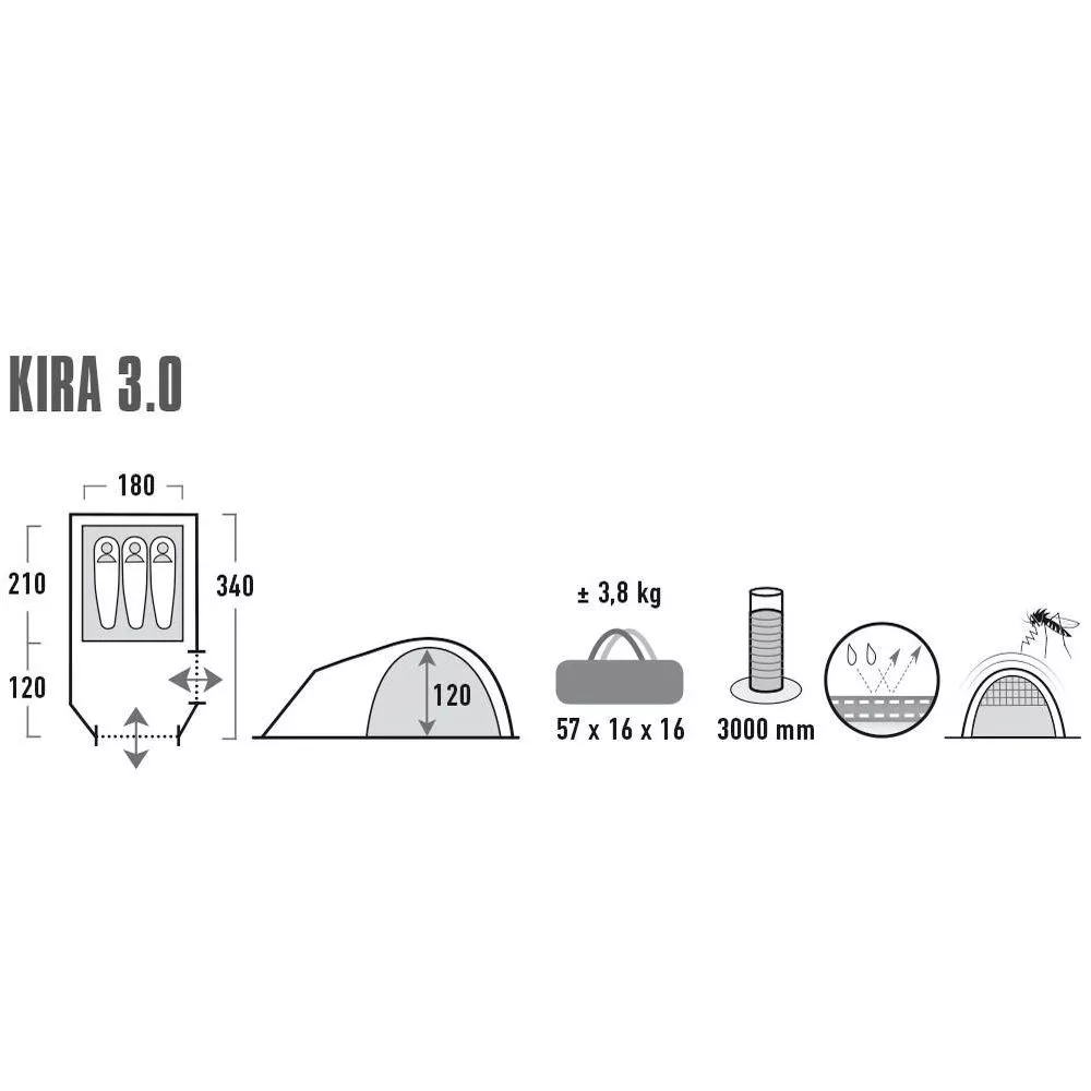 3-Personen-Zelt High Peak Kira kaufen! 3.0 - online