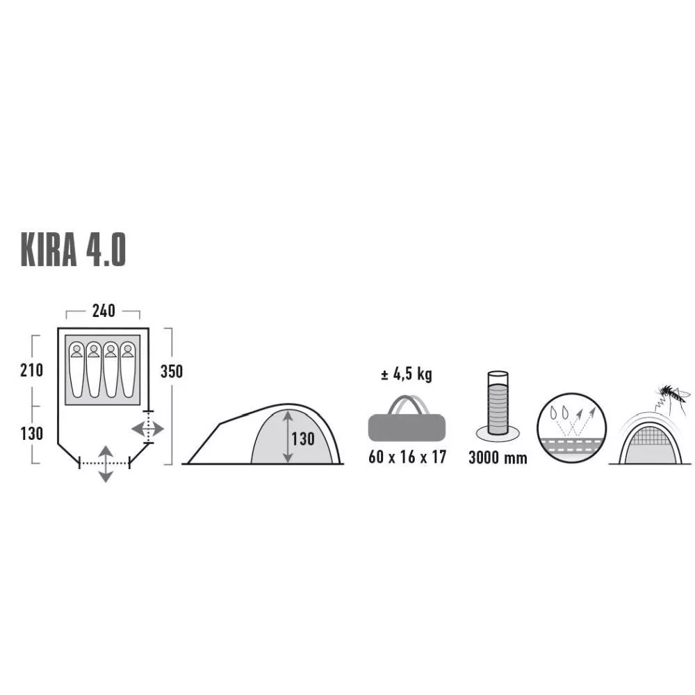 Campingzelt High Peak Kira 4.0