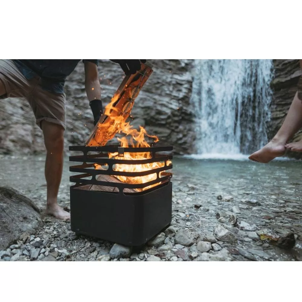 Höfats Feuerkorb CUBE Ocean Set, schwarz
