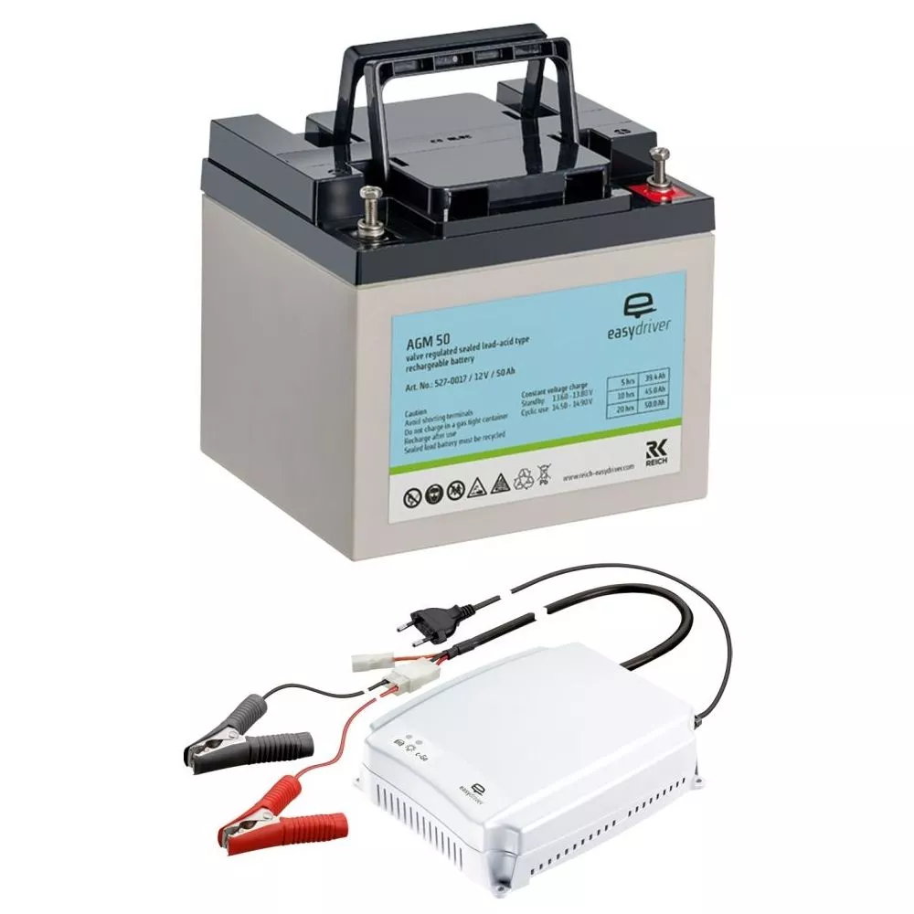Wohnwagen-Batterie und Ladegerät Energie Paket M