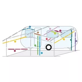 dwt Dachauflagestange, Alu 25x1mm, 205-255 cm