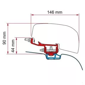 Markisenadapter Fiamma KIT VW T5/T6 Roof Rail für Markise F40 Van