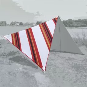 Camping-Sonnensegel Bent Canvas Allover Set Oriental, stripe white